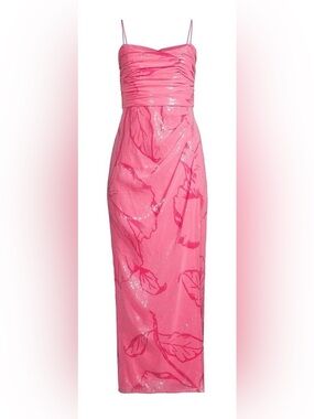 Hutch Pink Floral Sequin Maxi Dress
